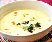 鶏味噌と豆乳のスープ