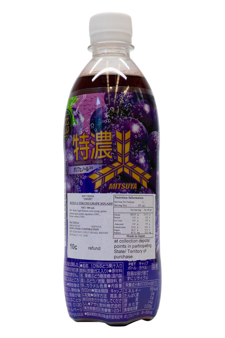 ASAHI Mitsuya Tokuno Grape Squash 500ml-Ichiba Junction
