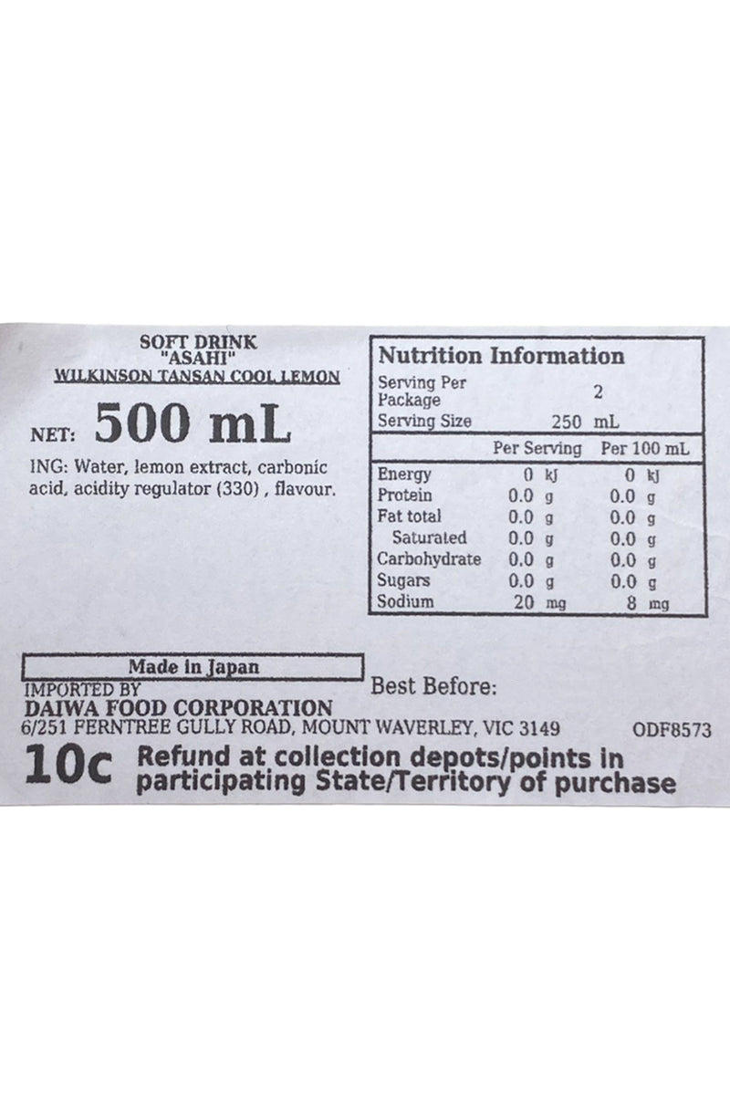 ASAHI Wilkinson Tansan Cool Lemon 500ml