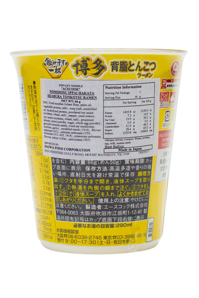 AceCook Hakata Back Fat TONKOTSU Ramen 66g