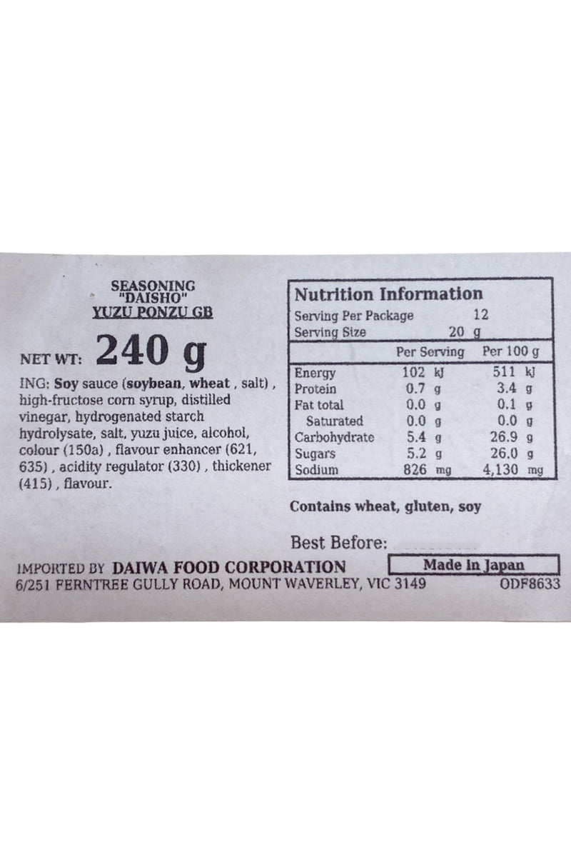 DAISHO Yuzu Ponzu 240g