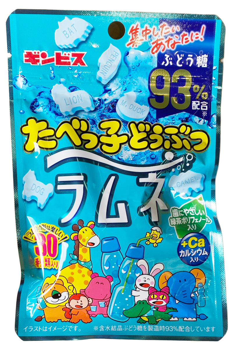 GINBISU Tabekko Doubutsu Zoo Biscuits Ramune 38g
