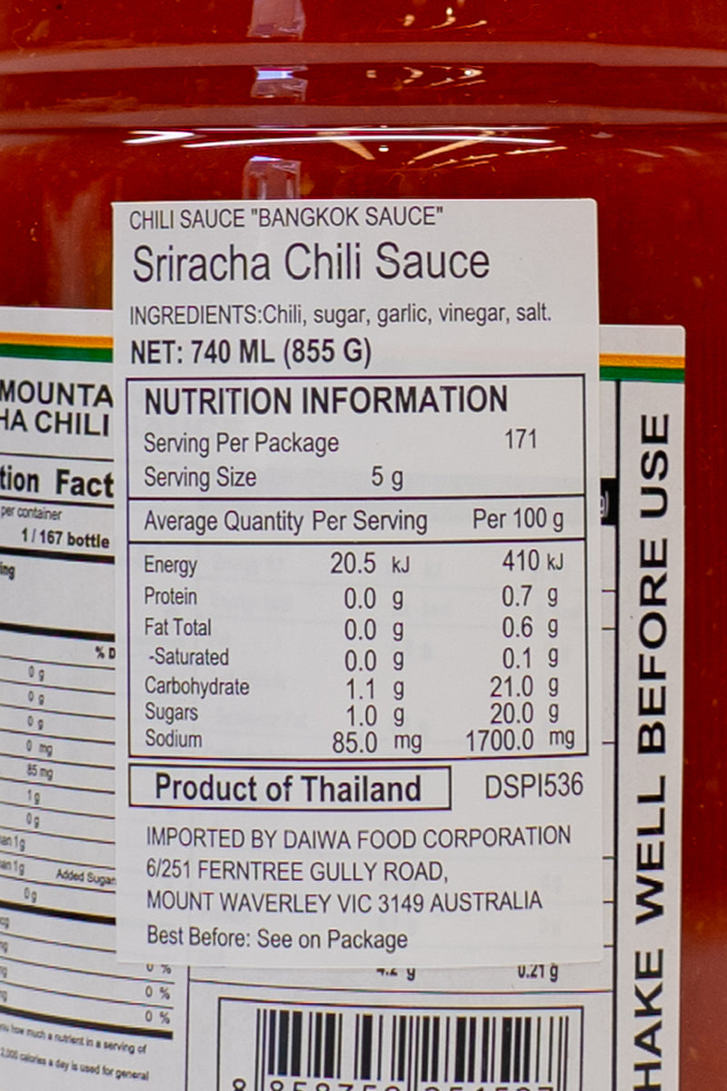 Grand Mount Sriracha Chili Sauce Strong Red 740mL