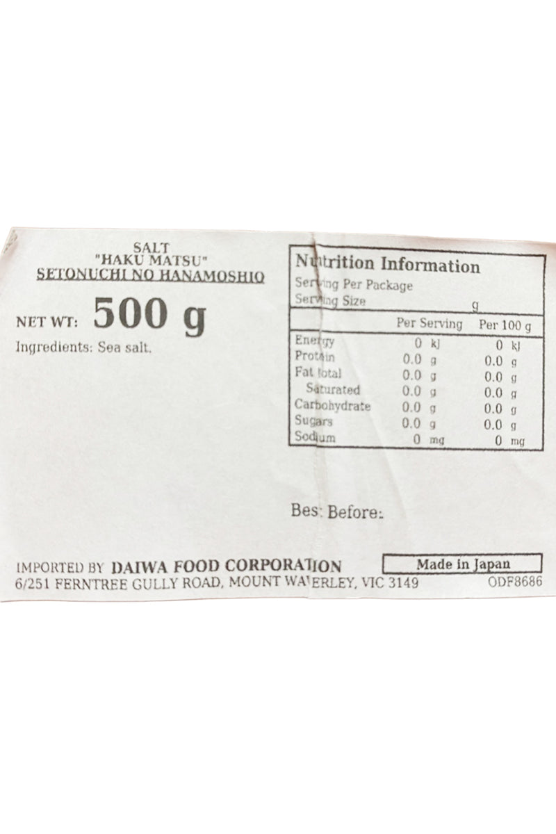 HAKU MATSU Setouchi no Hanamoshio Salt 500g