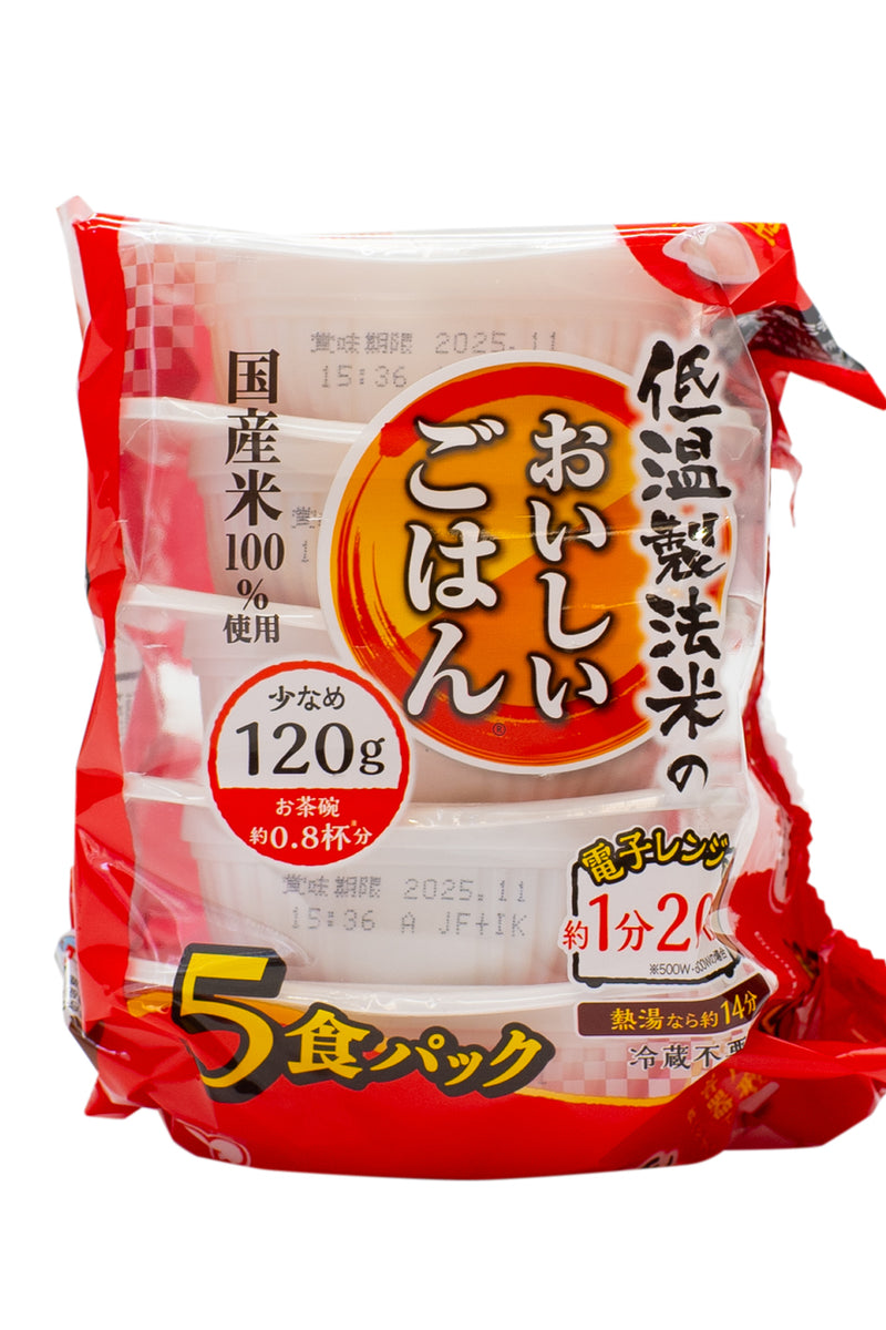 IRIS Teion Seihoumai no Oishii Gahan Japanese Rice 600g (120g x 5)(Low-temperature manufacturing rice)