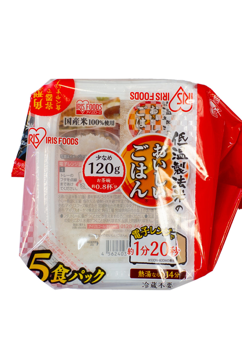 IRIS Teion Seihoumai no Oishii Gahan Japanese Rice 600g (120g x 5)(Low-temperature manufacturing rice)