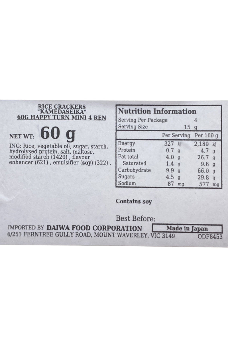 KAMEDA Happy Turn Mini 4Ren 60g (4pcX15g)