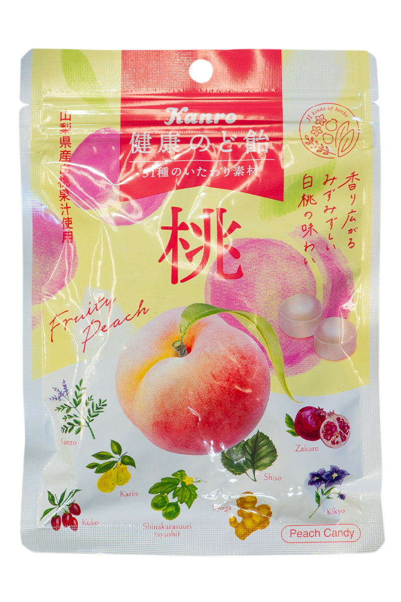 KANRO Kenko Healthy Nodoame Peach 80g