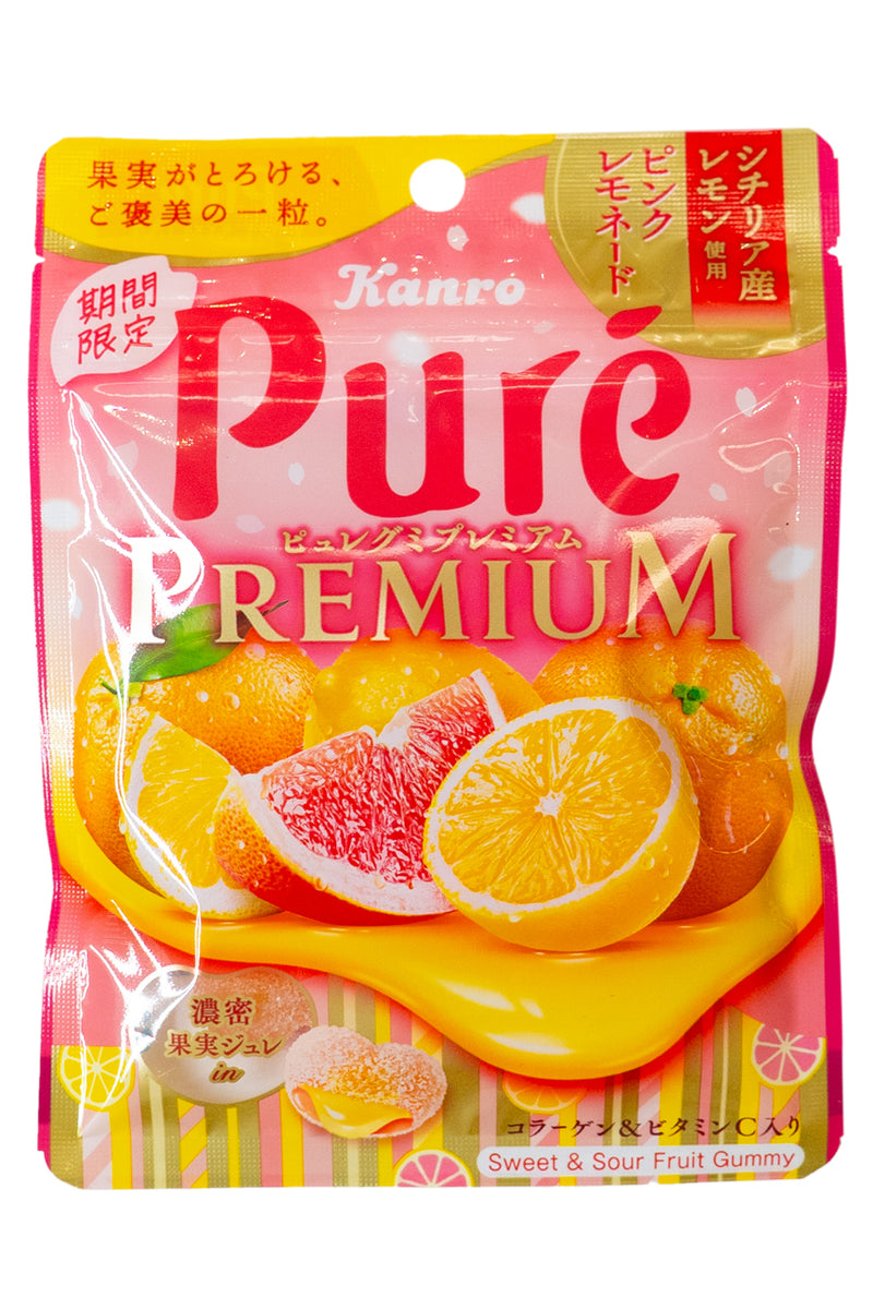 KANRO PURE Gummy Premium Pink Lemonade 54g