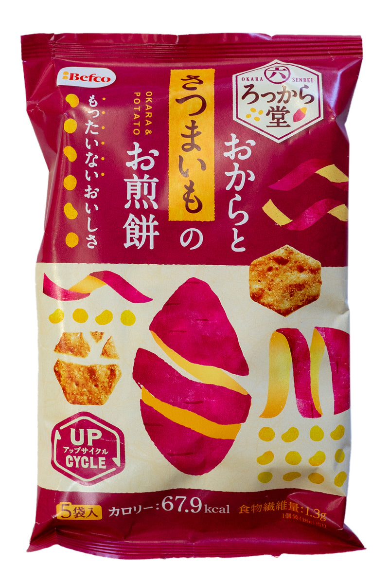 KURIYAMA Rokkarado Okara  and Sweet Potato Rice Crackers 90g