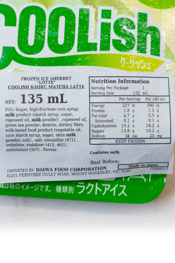 LOTTE Coolish Kaoru Matcha Late 135ml-Ichiba Junction – ichibajunction