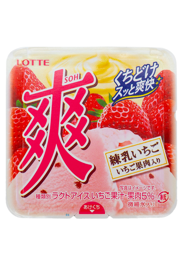 イチゴ LOTTE SOH Rennyu Ichigo Strawberry 185ml-Ichiba Junction