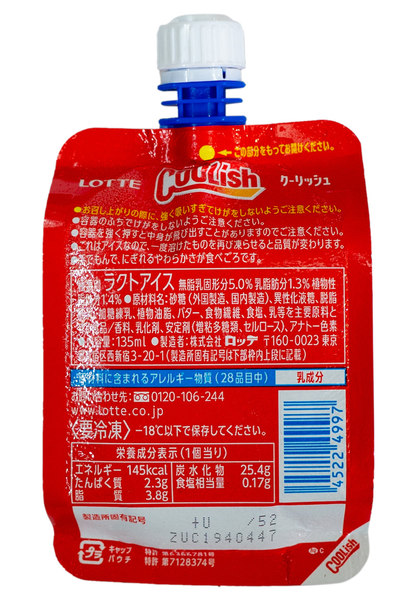 LOTTE Tokunou Coolish Nomu Zeitaku Rennyu 135ml
