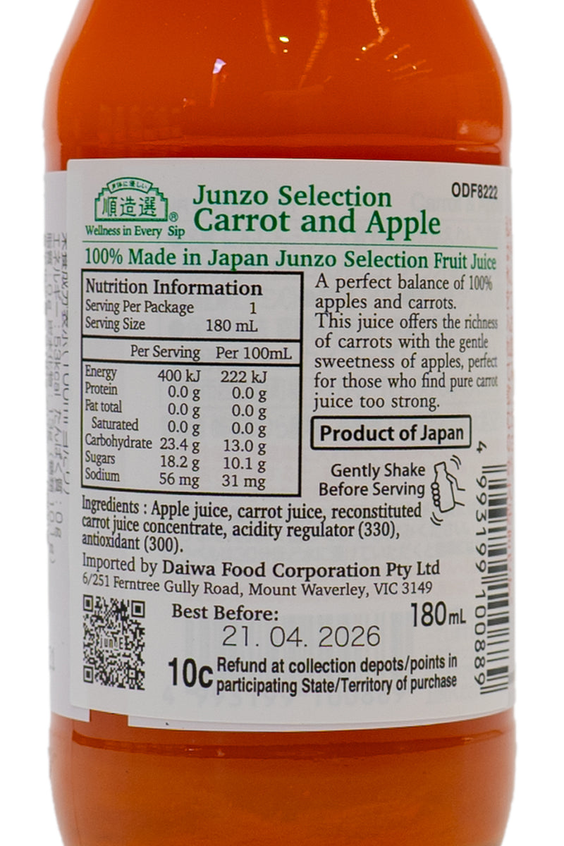 MARUKAI Junzo Selection Carrot & Apple Mix Juice 180ml