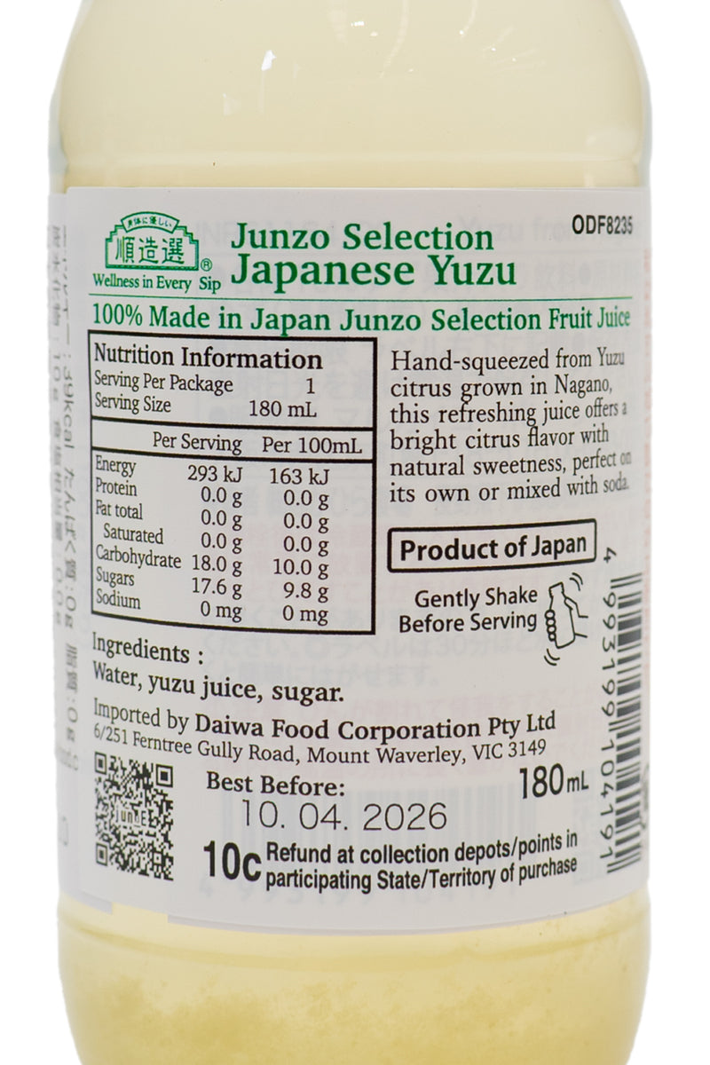 MARUKAI Junzo Selection Yuzu (from Shinshu) Juice 180ml