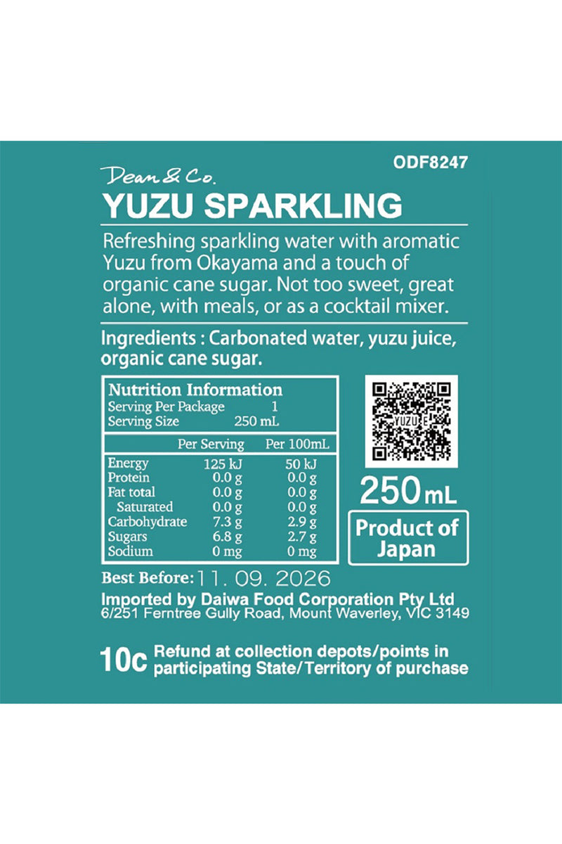 Marukai Dean & Co. Yuzu Sparkling 250ml