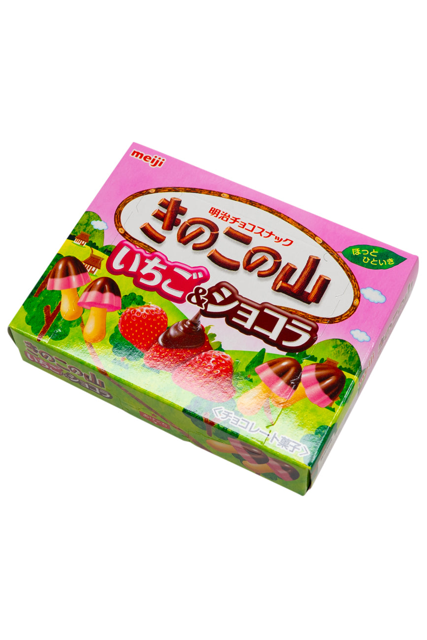 Meiji Kinoko no Yama Strawberry & chocolat 64g-Ichiba Junction