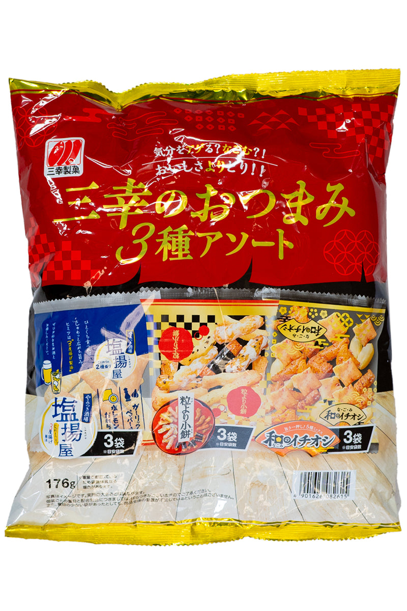 SANKO Otsumami 3 Kinds Rice Cracker Assort 176g