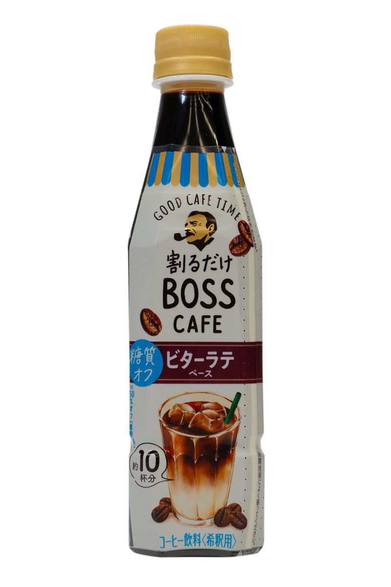 SUNTORY Warudake BOSS Café Bitter Latte Base Sugar Less 340ml