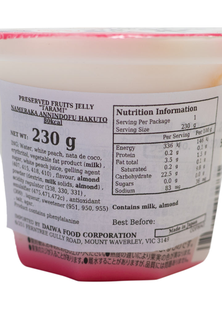 TARAMI Nameraka Annin Tofu Peach (Hakuto) 80kcal 230g-Ichiba