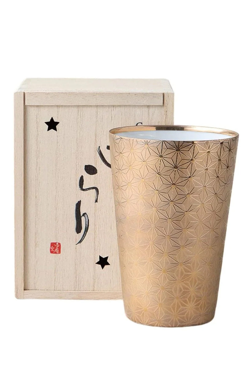 Kirari Usuhari Tumbler (Gold) with Wooden Gift Box