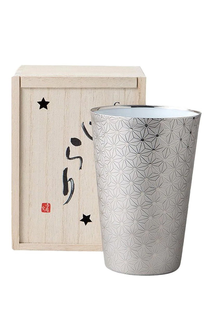 Kirari Usuhari Tumbler (Silver) with Wooden Gift Box