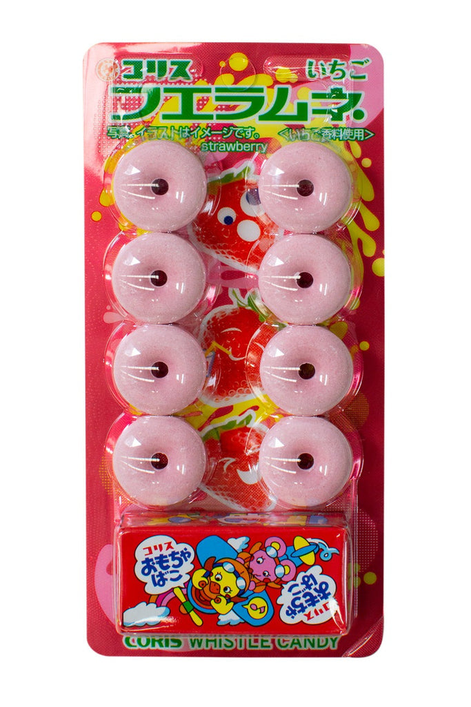 Coris Fue Ramune Strawberry Flavour (Whistle Soda Pops) 8 pieces