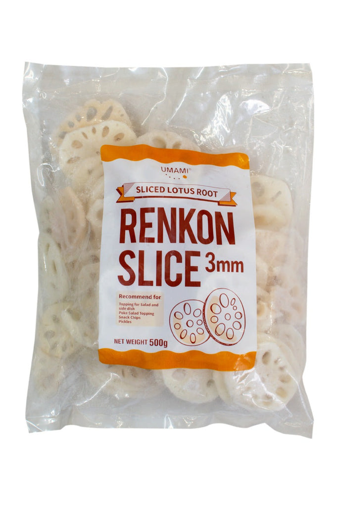 れんこん Frozen Renkon (Lotus Root) 3mm Slice 500g - Ichiba Junction