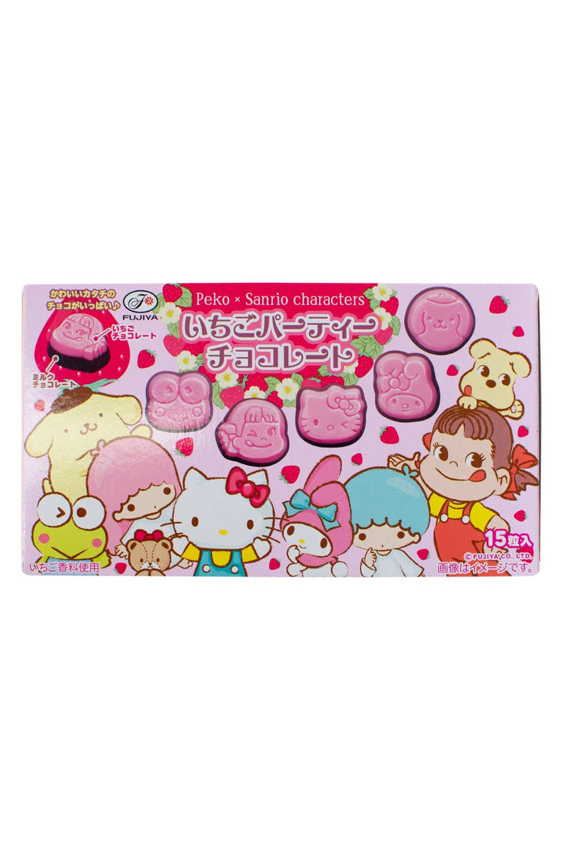 Fujiya Peko x Sanrio Characters Party Strawberry Chocolate 15pcs 40g