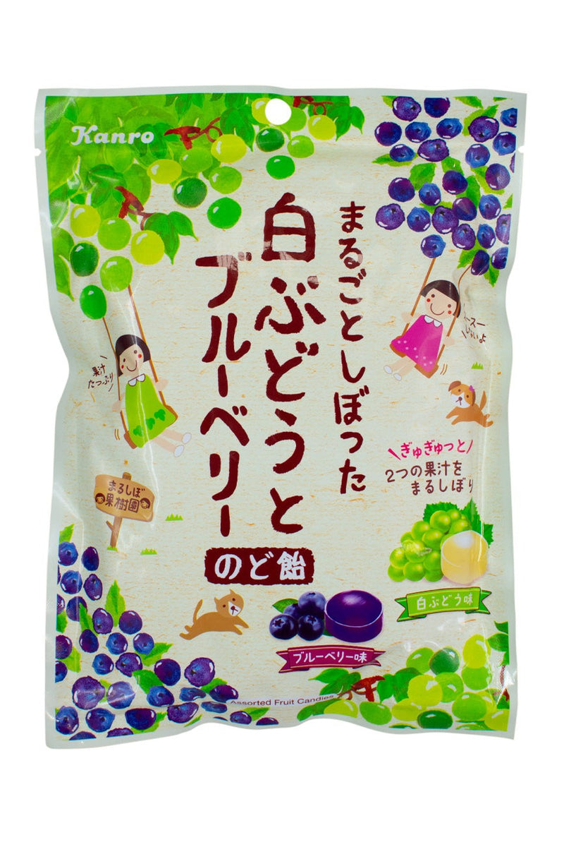 Kanro Marugoto Shibotta Grape & Blueberry Nodoame CANDY 80g