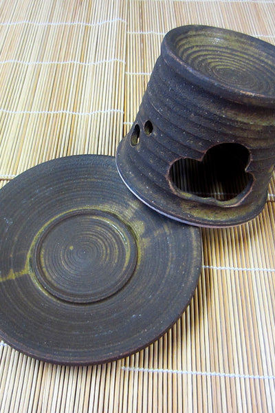 Oribe Irabo Cha Kouro Cho (Tea Incense Burner Long)