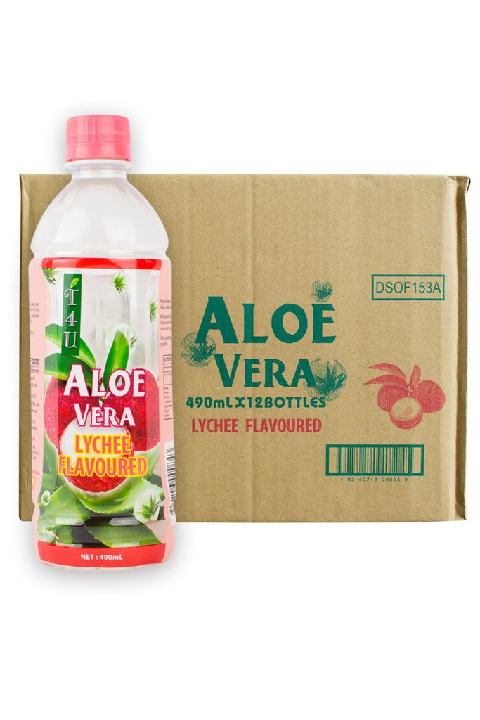 T4U Aloe Vera Lychee Juice 490ml x 12 bottles - Ichiba