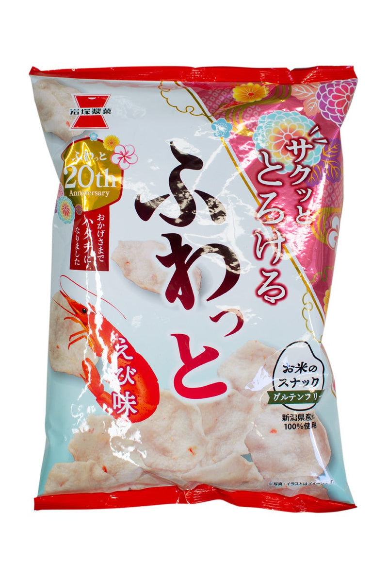 Iwatsuka Rice Cracker Fuwatto Yawaraka Ebi (Shrimp) Flavour 45g