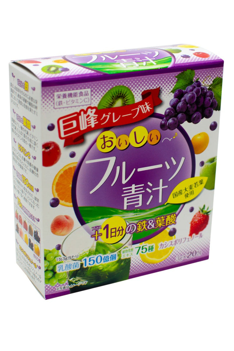 Yuwa Fruits Aojiru Grape Young Barley Super Green Powder 60g (3gx20pcs)